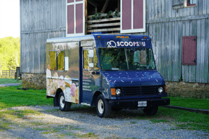 Blue ice cream truck