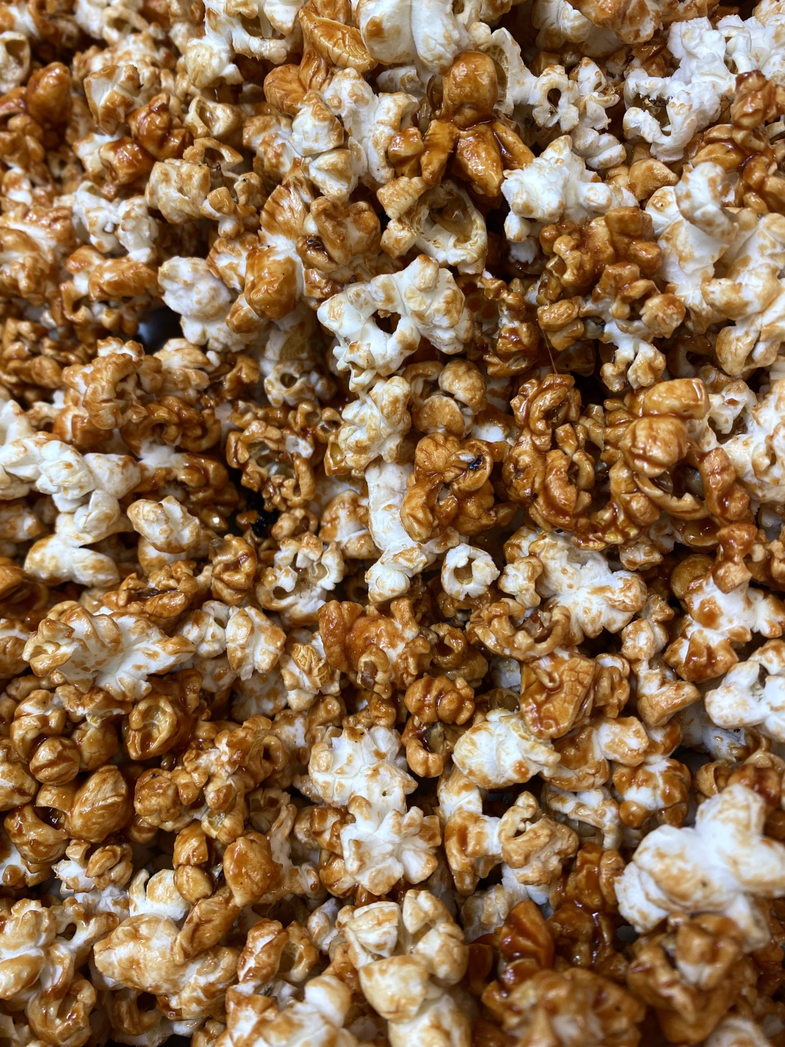 Caramel Popcorn Close up of sweet caramel coated popcorn