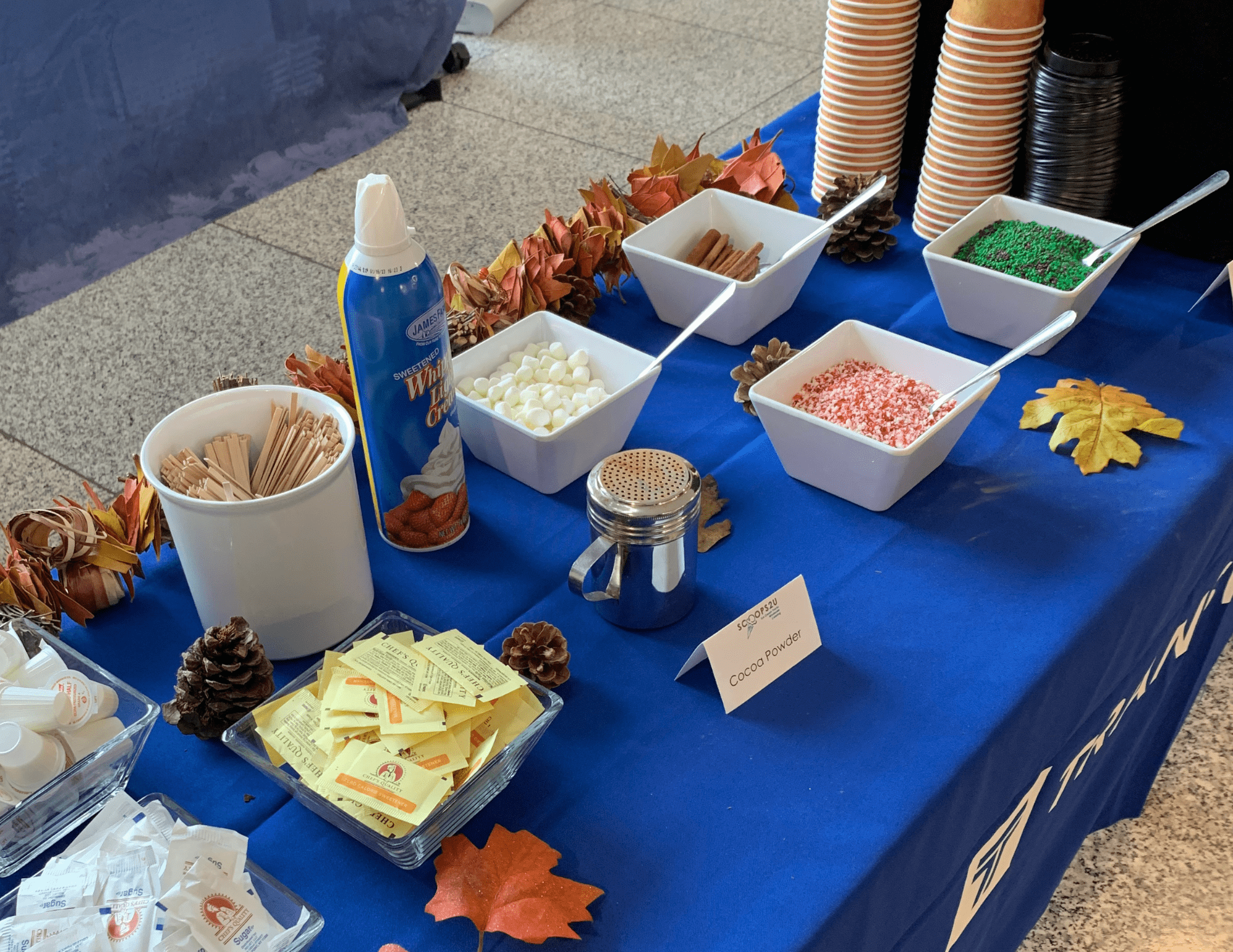 Hot Cocoa Bar Toppings Table for DIY Creations