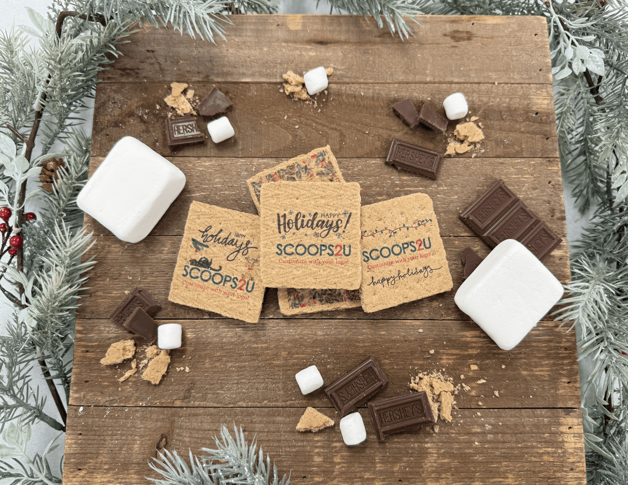 Personalize your event with our imprinted graham cracker s'mores kits!